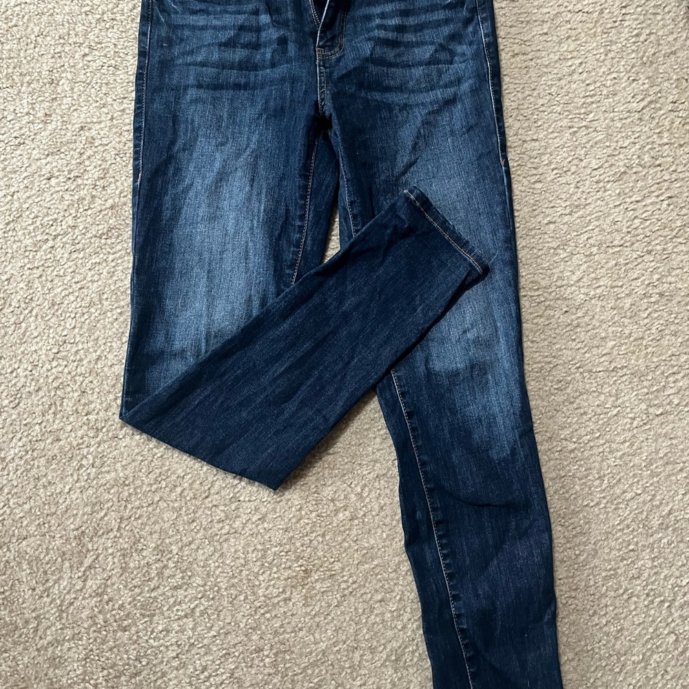 Classic Dark Blue Straight Leg Jeans